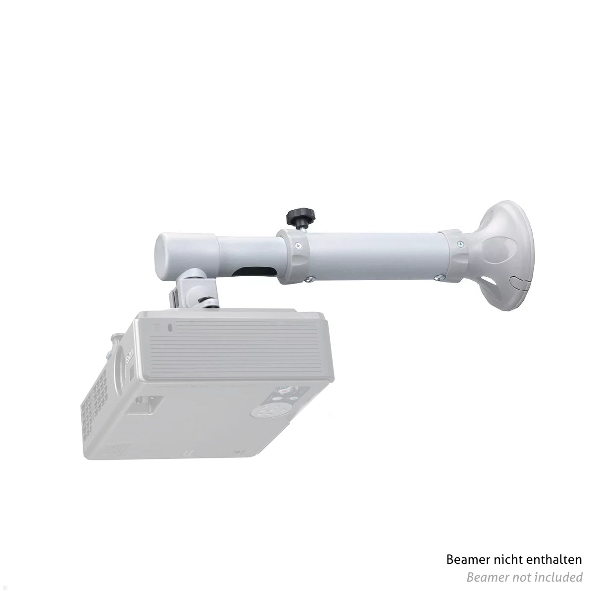 Neomounts Wandhalterung Beamer-W050SILVER mit Beamer montiert