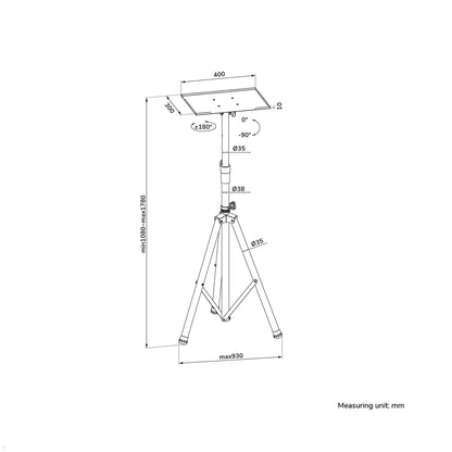 Neomounts NS-FS200BLACK Bodenstaender Linien Zeichnung