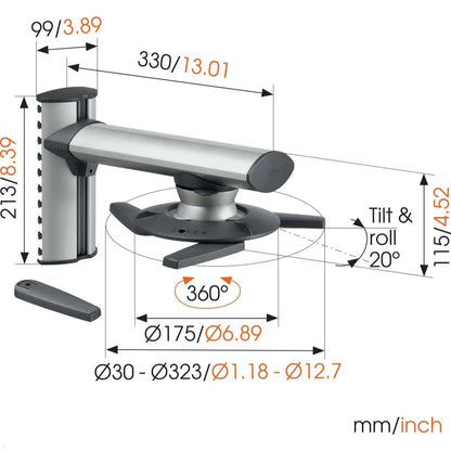 Vogels EPW 6565 Beamer Wandhalterung Maßblatt