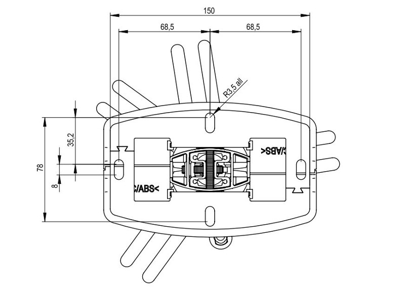 SMS Beamer Deckenhalterung CL V 1250-1500 (AE021022) Maße Deckenplatte SMS Beamer Deckenhalterung CL V 1250-1500 (AE021022) Maße Deckenplatte